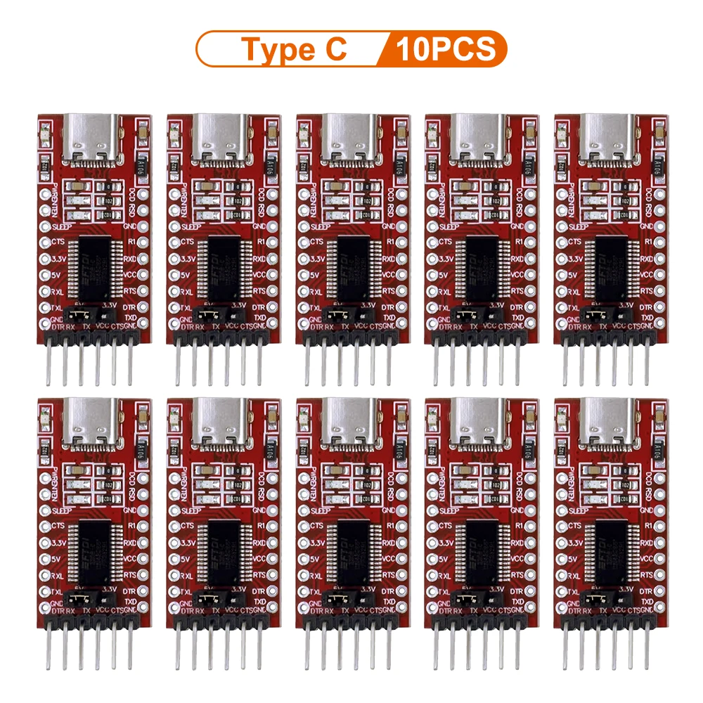 1 قطعة 5/10 قطعة FT232RL Type-C إلى TTL محول مسلسل وحدة محول FT232R اندلاع USB صغير إلى TTL لوح مهايئ لاردوينو