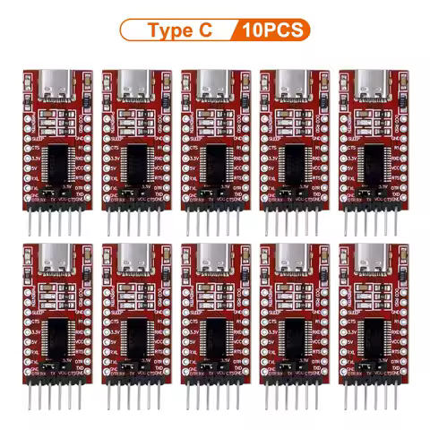 1PCS 5/10PCS FT232RL Type-C to TTL Serial Converter Adapter Module FT232R Breakout Mini USB to TTL Adapter Board for Arduino