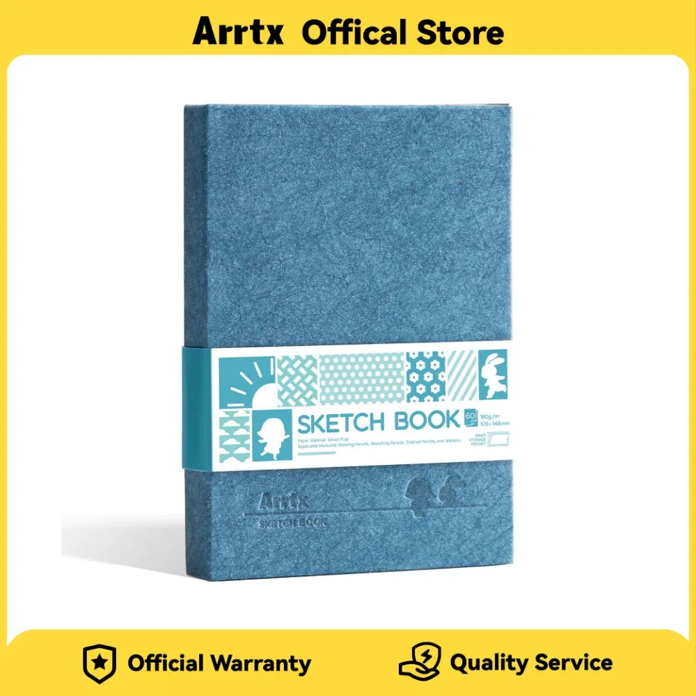 Arrtx Premium A6 كراسة الرسم 5.8x4.1 60 ورقة/120 صفحة 180gsm ورق خالي من الأحماض كتاب رسم فارغ غلاف فني محمول للفنان #1