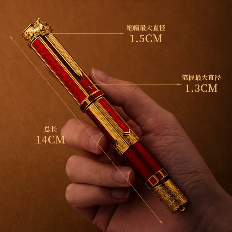Limitowana edycja pióra wiecznego Hongdian D6 HanXi Yun Iraurita z wkładką typu piston, seria Dynasty, wykwintna retro pióro do pisania z grawerowanym prezentem. — zdjęcie produktu 5