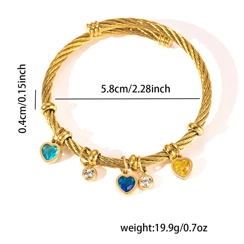 ANENJERY Bracciale in zircone con cuore a farfalla in acciaio inossidabile 316L per donna Uomo Personalità Hip hop Punk Commercio all'ingrosso di gioielli di nicchia