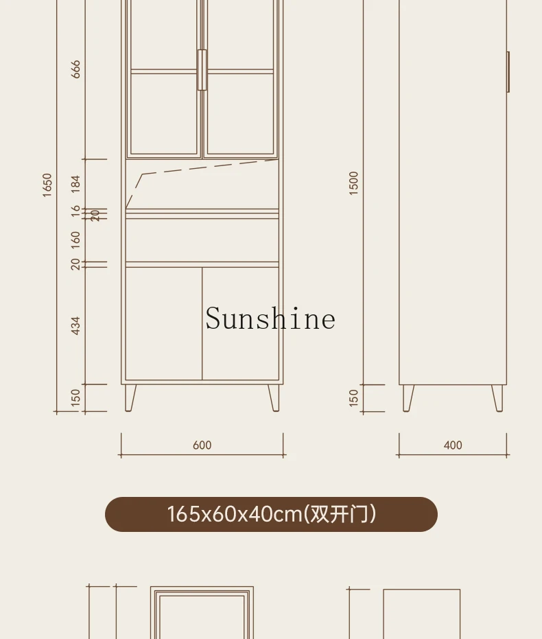 Solid wood multi-layer paint-free modern, bathroom, side cabinet, storage customization, simple and modern