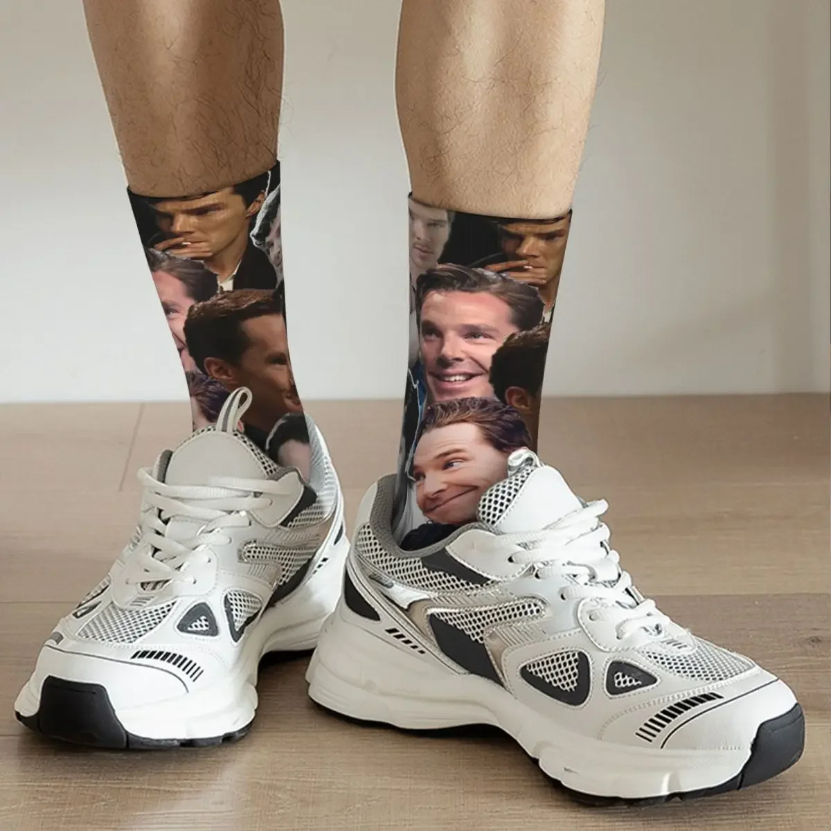 Benedict Cumberbatch Collage Socks Harajuku Sweat Absorbing Stockings All Season Long Socks Accessories for Birthday Present