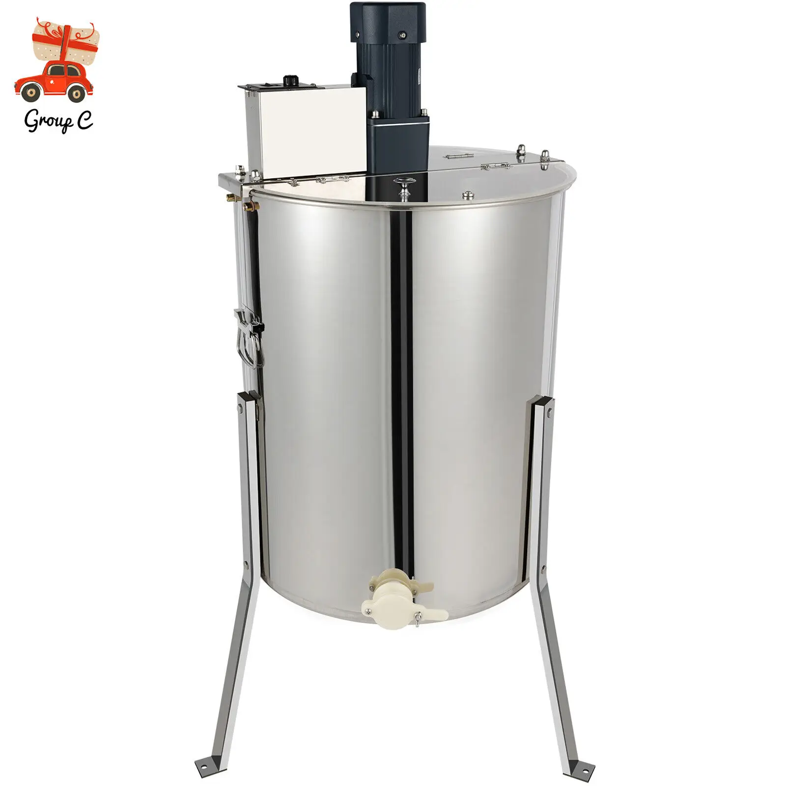 Elektrische Honigschleuder, 40'' 4 Rahmen Edelstahl Elektrische Honig Extractor Imkerei Beehive 220V 120W
