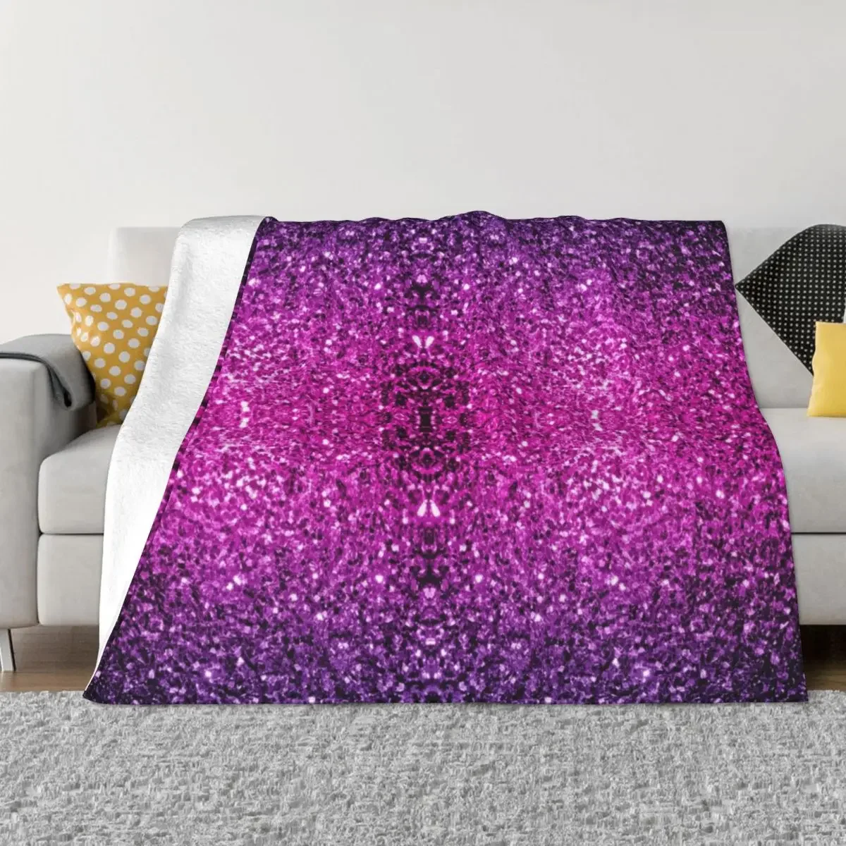 

Purple Pink Ombre faux glitter sparkles (Photo of Glitter - Not Reflective) Throw Blanket Picnic Loose Blankets