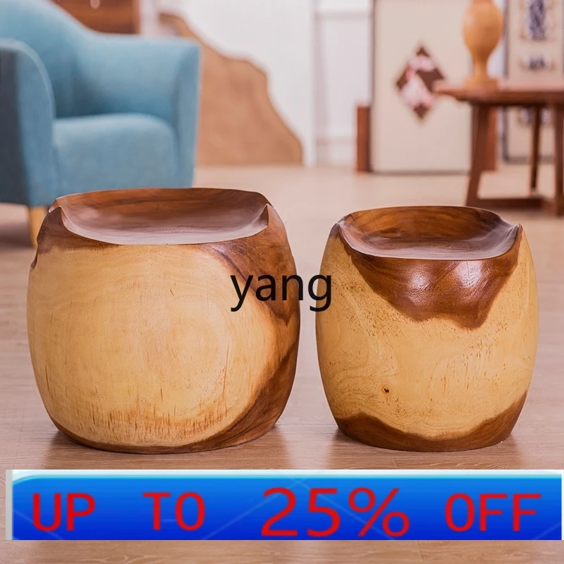 LMMFurniture Creative round Stool Low Stool Solid Wood Stool Tea Room Tea Table