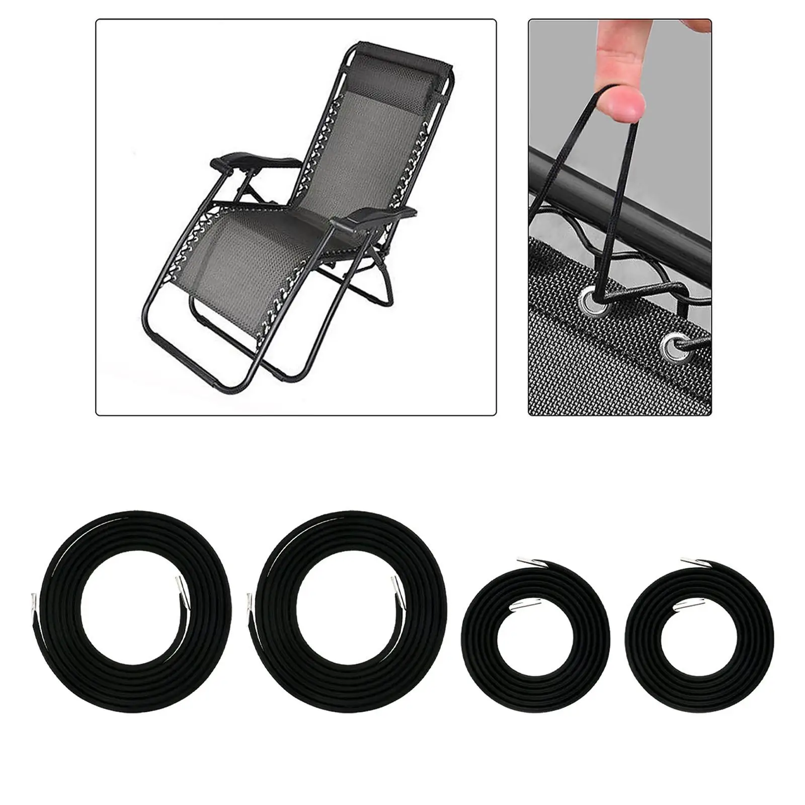 4Pcs Elastic Cord Laces Replacement Cord for O Gravity Chair for Porch