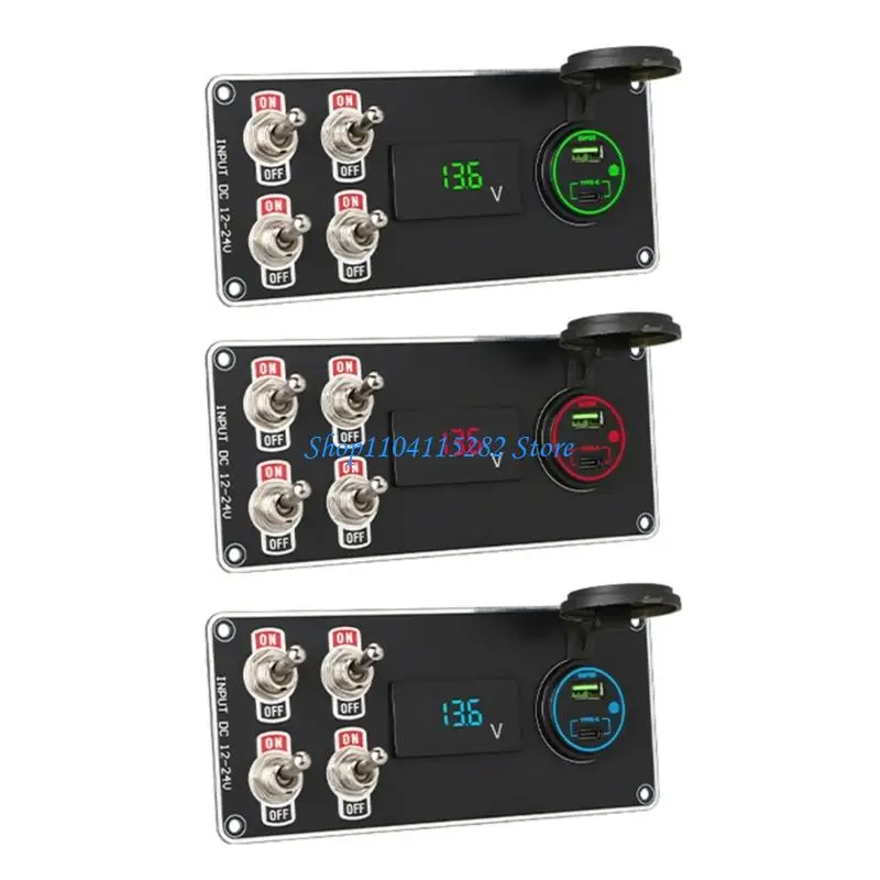 

4 Metal Toggle Switches Fast Panel For Car Boat Waterproof Rocker Switches