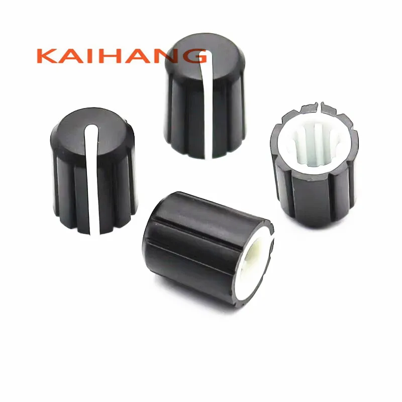10PCS 11.5×14mm Plastic Knob Cap Potentiometer Encoder Knob Cap Amplifier Volume Knob Cap D-Shaped/Flower Shaped Inner Hole 6mm