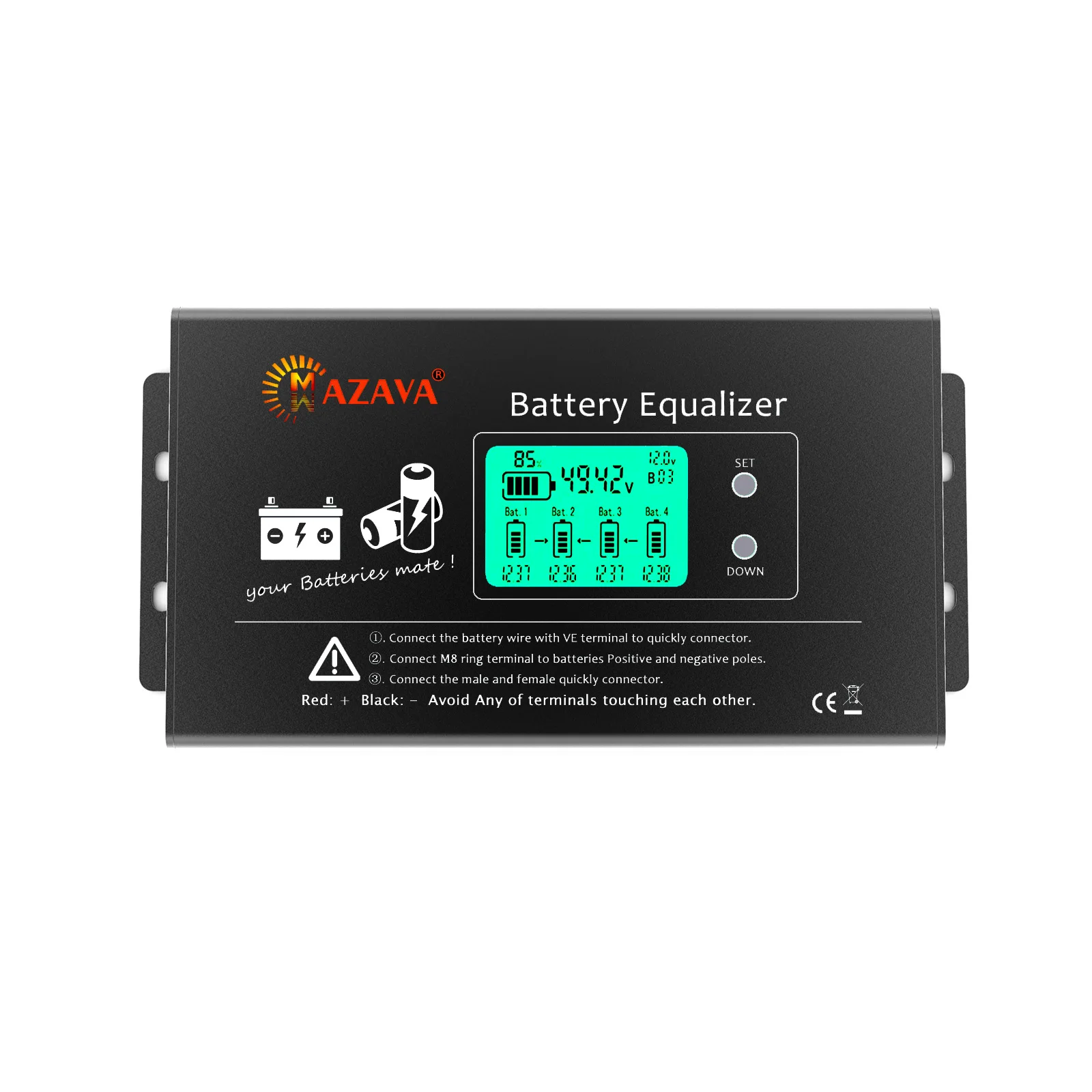 Mazava 4S HX02 LCD Battery Equalizer Active Gel AGM Lead Acid Li-ion LiFePO4 Battery Monitor Balancer 4S 4P 12 24 36 48 96 V