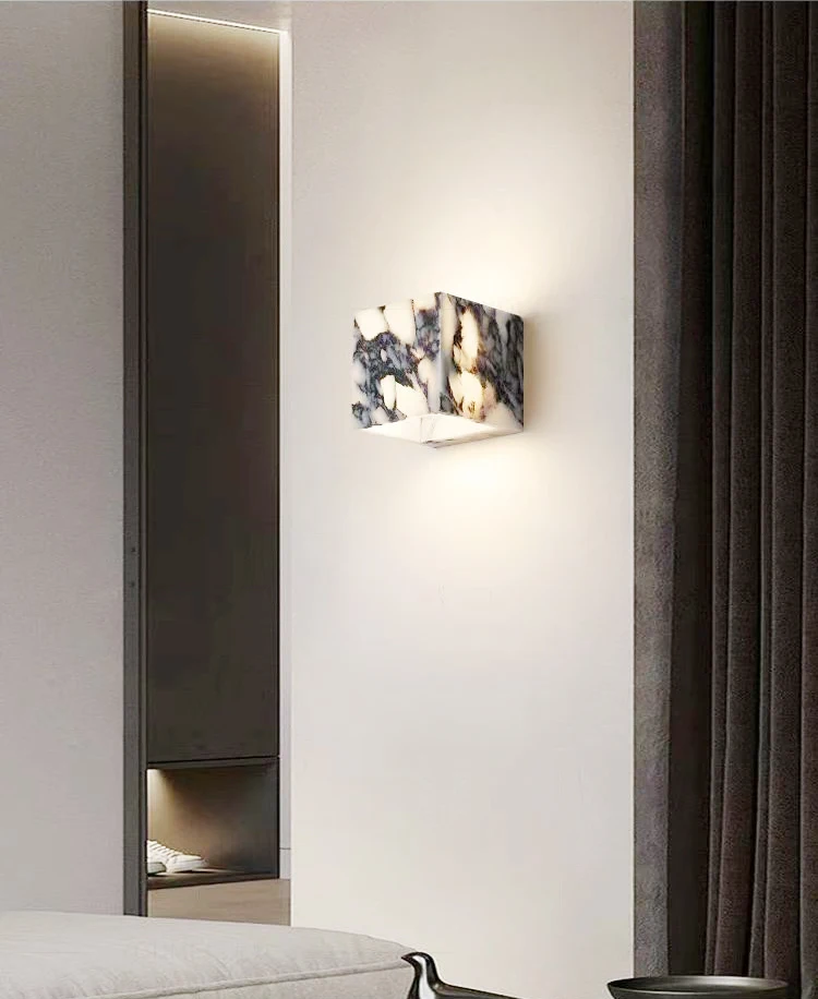 Cube Cuboid Natural Stone Wall Light Art Design Indoor