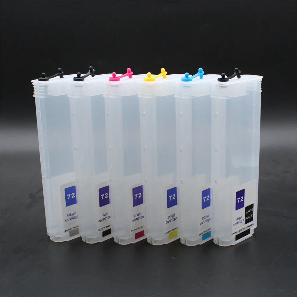 6 Colors/Set Refill Ink Cartridges With ARC For HP Designjet T610 T620 T770 T790 T1100 T1300 T2300 Printer For HP 72 Chips