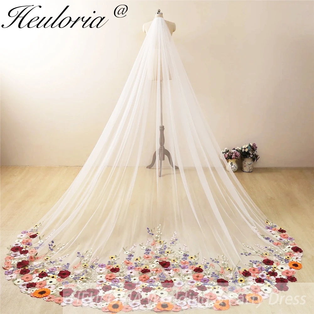 

Fashion Lace Wedding Accessories 3M Wedding Veil 3D floral bridal veil