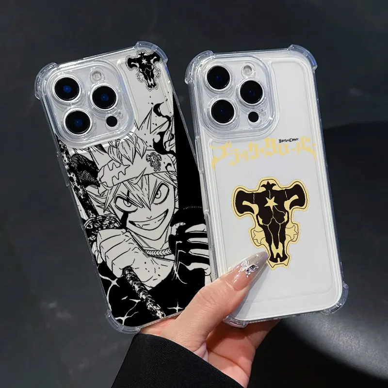 Black Clovers Anime Case For Samsung Galaxy A17 A27 A37 A57 A07 A56 A26 A36 A06 A16 A55 A35 A25 A15 A05 A54 A52 A34 Clear Cover