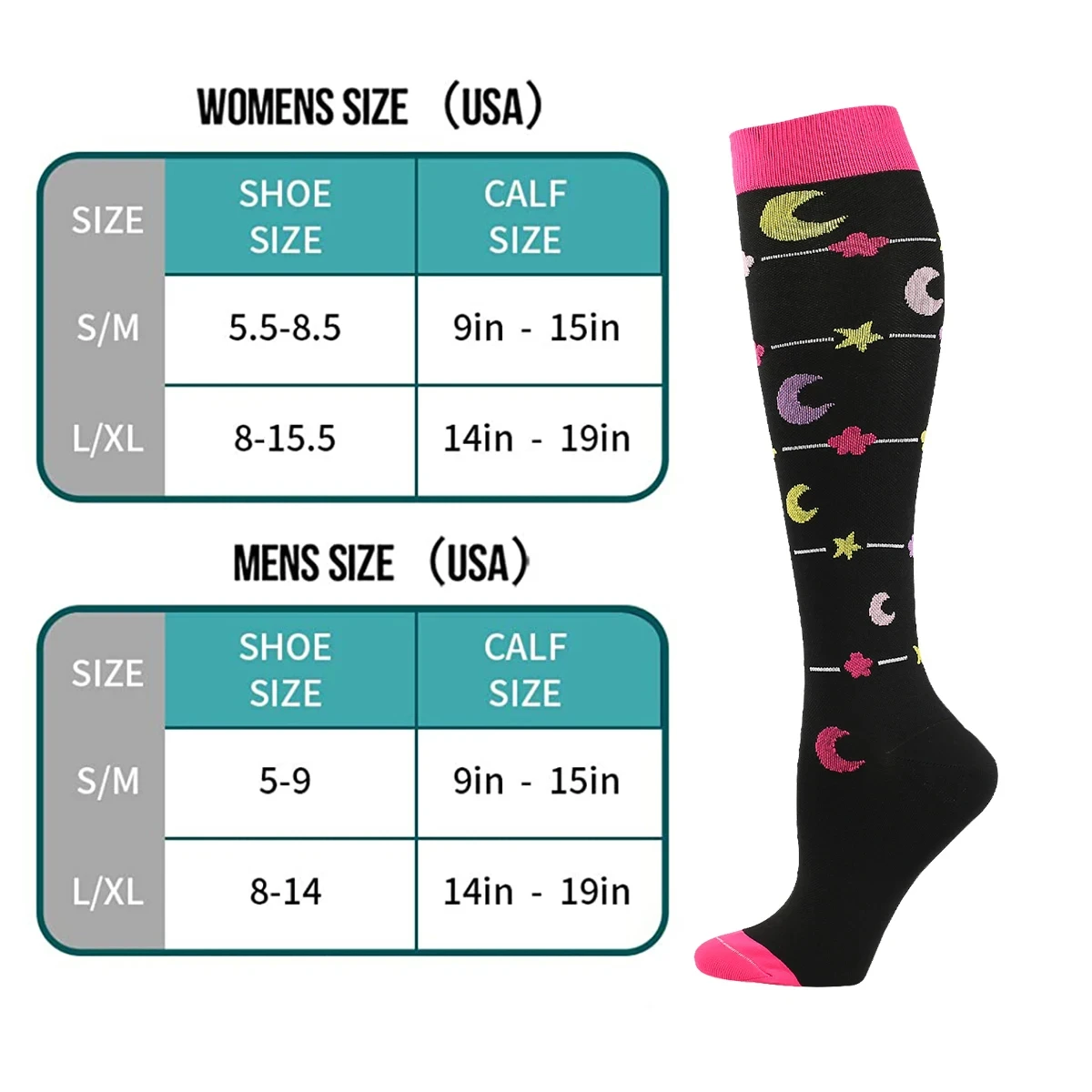 3/5/6/7 Double Compression Socks Varicose Veins Men Women Medical Diabetes Swelling Care Socks Gym Outdoor Running Cycling Socks