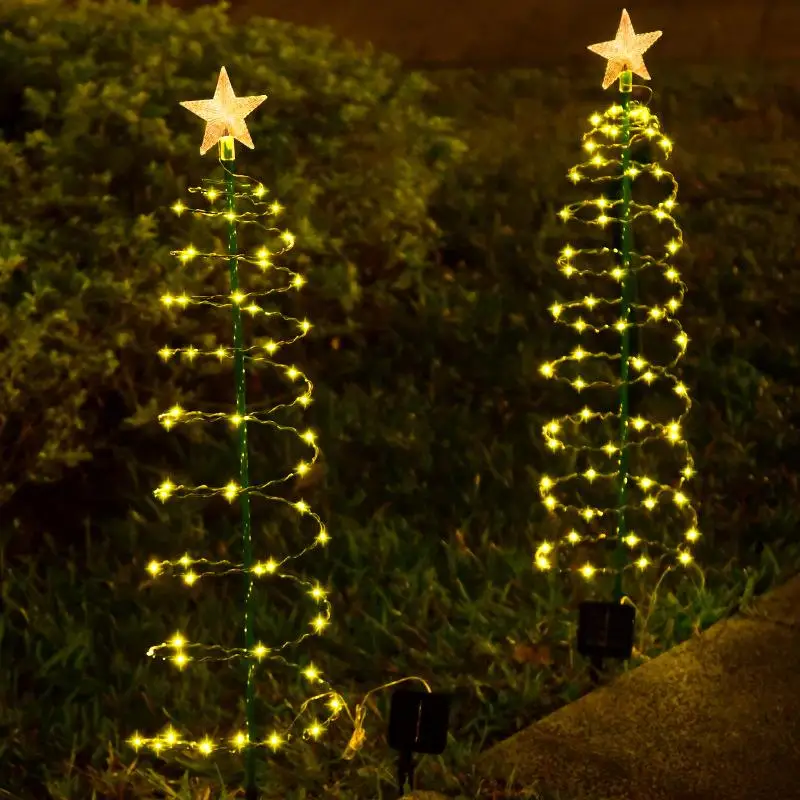 Imagem -05 - Energia Solar Artesanato Jardim ao ar Livre Impermeável Ip65 Estrela Árvore de Natal Lampholder Lanterna Led Lâmpada Decorativa