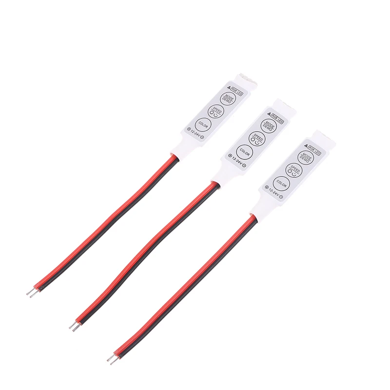 

2/1Pcs Mini 12V-24V LED Light Dimming 3 Keys Controller Dimmer Driver And Switch 3528 5050 5630 SMD LED Strip Lights