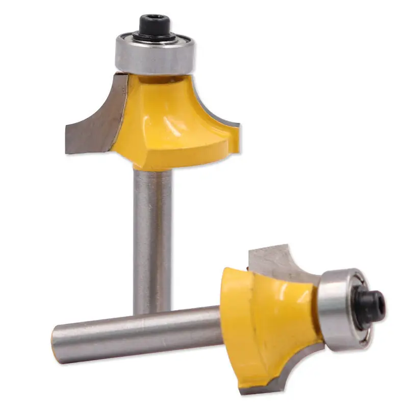 6.35mm rogu okrągły ponad drewna krawędzi zestaw bitów rozwiertaków łożyska frez do obróbki drewna z węglika wolframu frez CNC carver