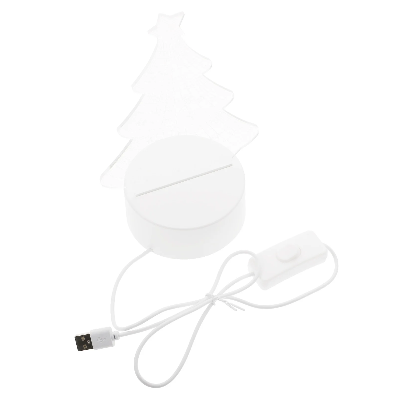 Exquisite 3D Christmas Tree Night Light USB Lamp Dual-Use Decorative Light Practical Design Xmas Gift