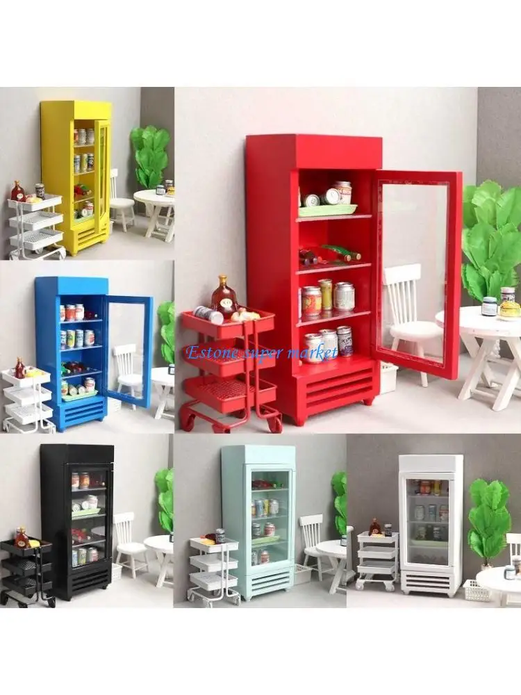 090B 1/12 Mini Drink Bar Model Dollhouse Accessories Children Micro Furniture Toy