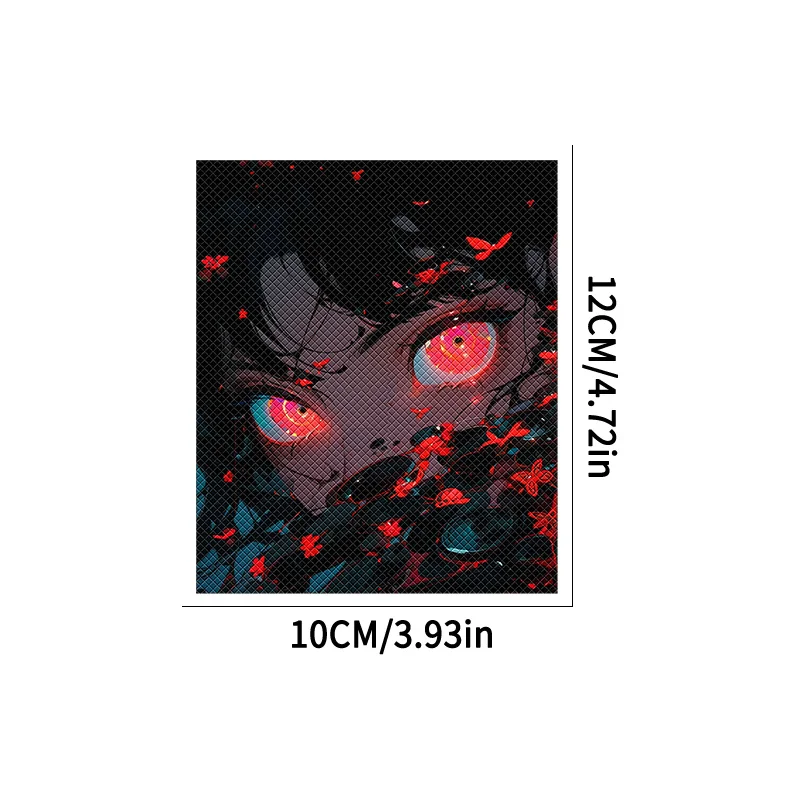 2Pcs Anime Red Eyes Butterfly Handlebar Stickers, Waterproof Anti-Slip Vinyl Decals for Motorcycle Helmet, Scooter and Bicycle