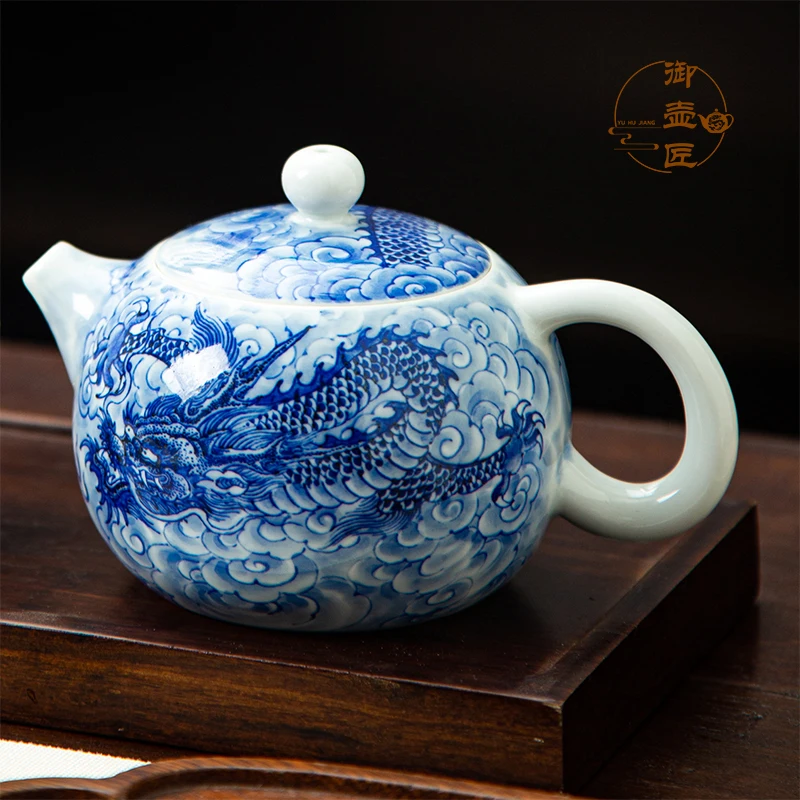 n hand-painted blue and white tea set retro household teacup gift tea set teapot