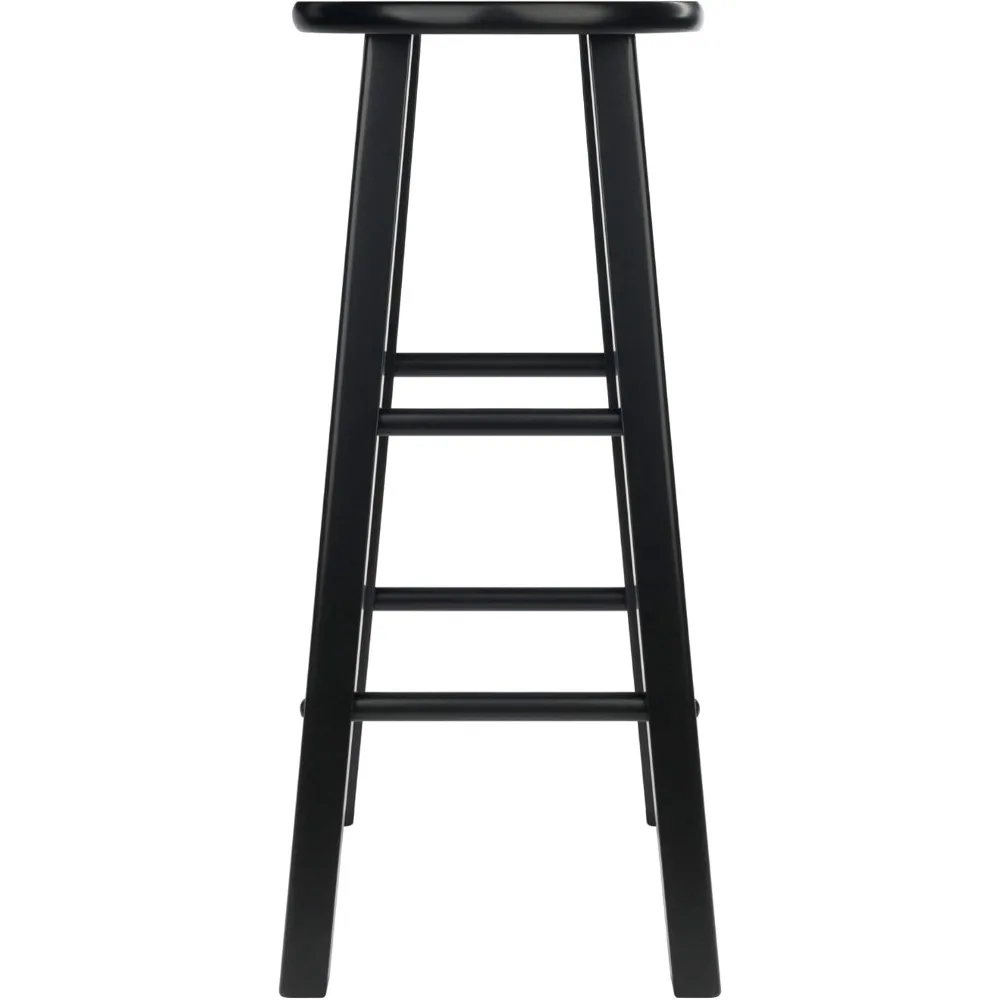 Wood Element Bar Stools, 2-Pc Set, Black, 29