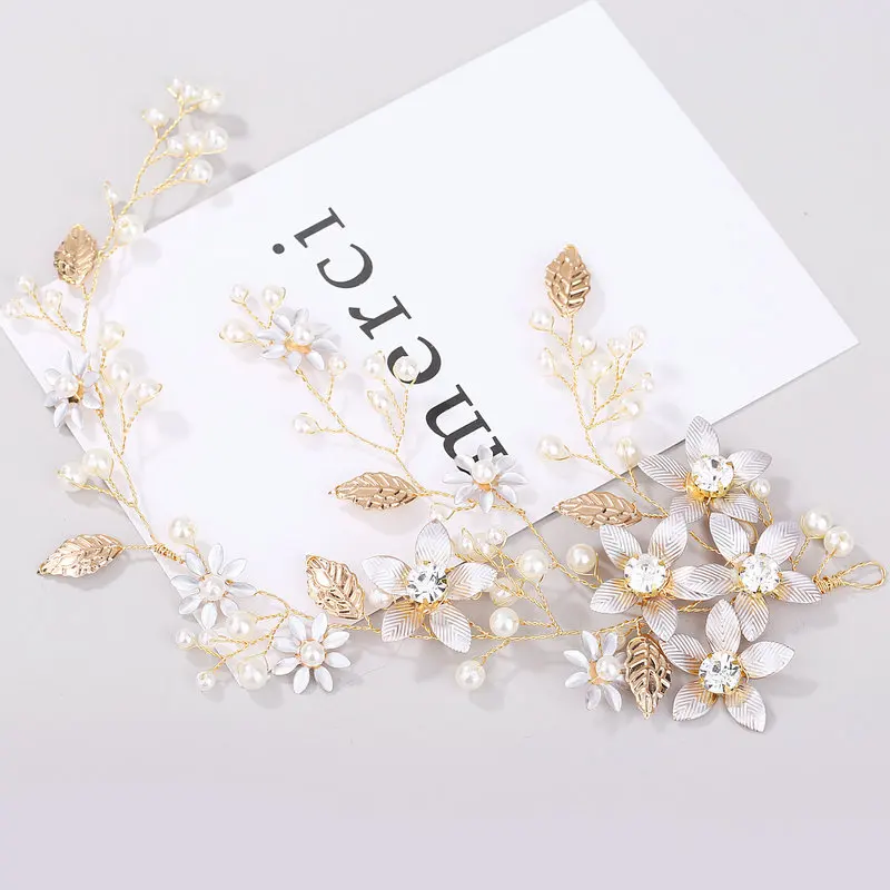 Golden Leaf Flower Foreign Trade Hairbands, Wedding Dress Accessories
