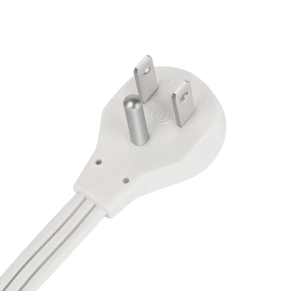 3 FT Extension Cord Power Strip with 3 AC Outlet 3 Prong Plug Extender, Cover Plate, Wire Splitter 16AWG, Standard Grounding, UL