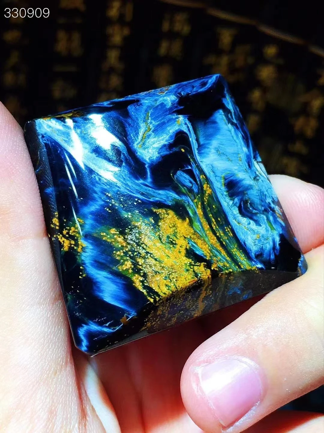 

Natural Blue Pietersite Chatoyant Pendant Women Men 35.8x35x10.3mm Namibia Cat Eye Rectangle Yellow Pietersite Jewelry AAAAAA