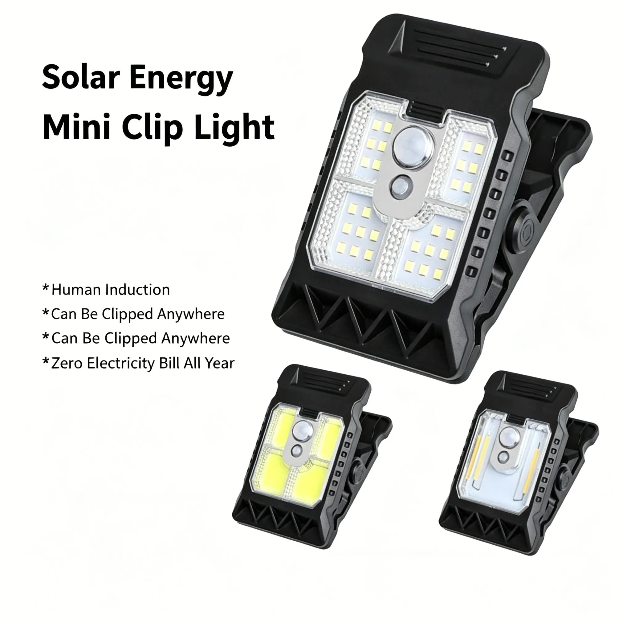 Outdoor Solar Mini Clip Lamp Motion Sensor LED Wall Light Super Bright No Drilling Garden Yard Path Lighting