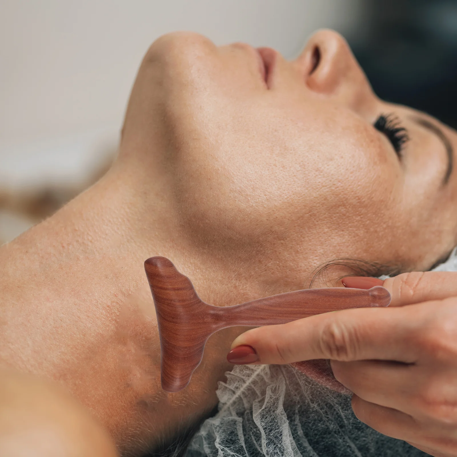 2 قطعة أدوات تدليك الوجه Guasha من الخشب الصلب على شكل مروحة لوحات كشط للوجه والرقبة للاسترخاء مدلك العناية بالبشرة المحمول