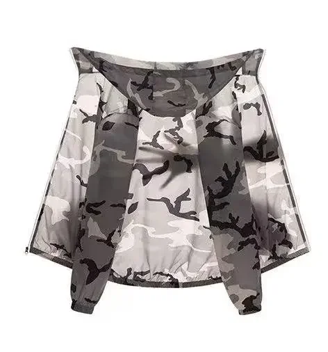 Camouflage Transparent Sunscreen Coat  Camo High Quality Clothe Men Women Running Sportswear Beach Hooded Clothes Couple Jackets