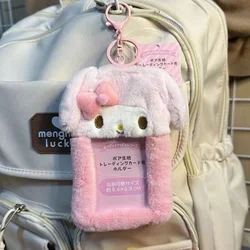 Sanrio-tarjeta de identificación Kuromi de peluche, My Melody soporte de tarjeta, álbum de fotos, Cinnamoroll, bolsa colgante, llavero, accesorios, regalo de Navidad