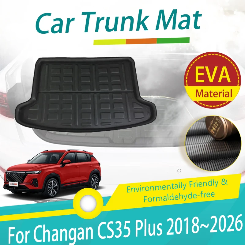 Car Trunk Storage Pads For Changan CS35 Plus 2018~2026 Anti-dirty Boot Cargo Storage Covers EVA Carpet Auto Interior Accessories