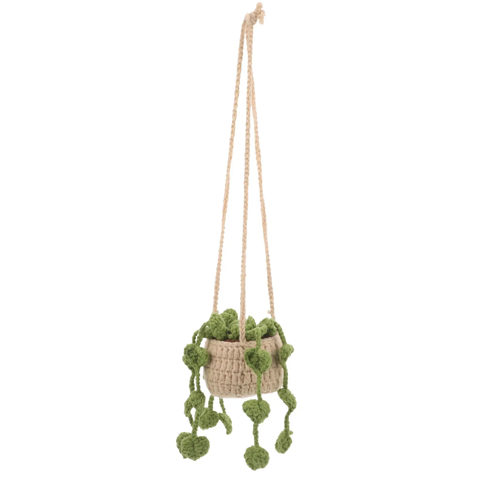 

Car Rearview Mirror Hanging Decoration Crochet Flower Basket Pendant Lightweight Sturdy Design for Car Interior Accessories Cute