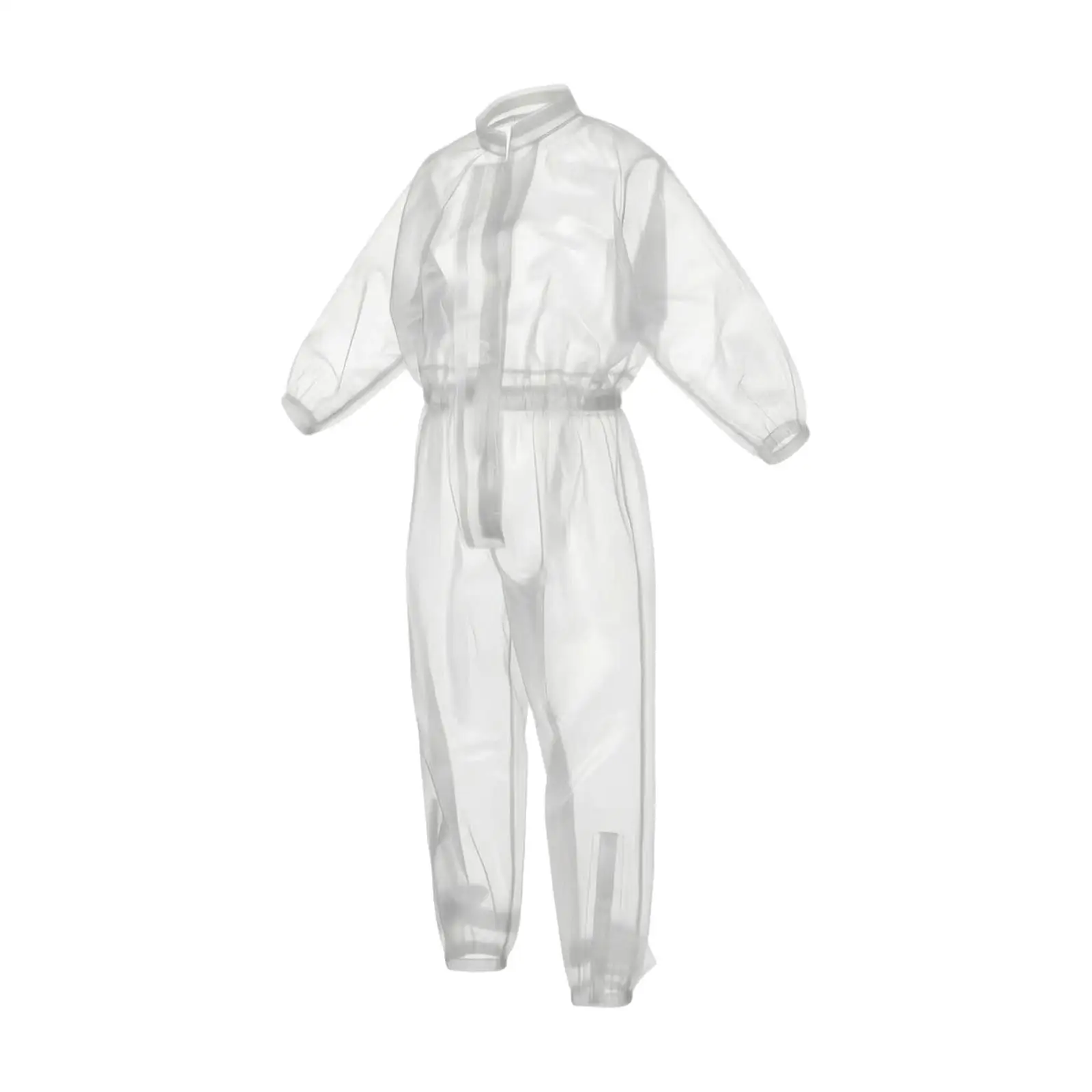 Full Body Transparent Rain Suit for Women Men Waterproof One Piece Rain Gear with Front Zipper for Outdoor Wet Weather Riding