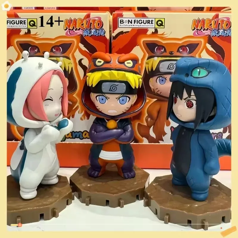 Naruto Bnfigureq Pyjamas Serie Blind Box Actionfiguren Modell Sasuke Kakashi Kostüm Design Dekoration Geschenk Spielzeug