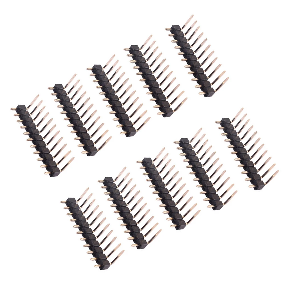

10 PCS 11 Pin 1x11 Single Row Straight Male 2.54 Pin Header Connector Strip Compatible for Electronics Shield Electric Guitar