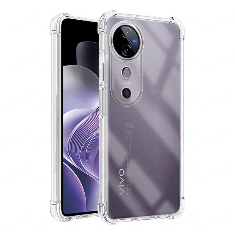 For Vivo V40 Airbags Buffer Full Protection Case For Vivo V40 Pro Lite SE V40SE V40E Clear Soft TPU Shockproof Back Case Cover