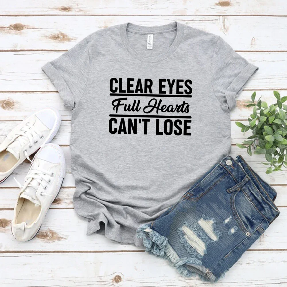 Unisex Women T Shirt Clear Eyes Full Hearts Can't Lose T Shirt Friday Night Lights T-shirt Short Sleeve T-shirt Casual Tops