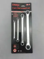 P1 Tools 4-Pcs Star Wrench Set/Torx Wrench Set Ring Spanner Set E6 E8 E10 E12 E14 E18 E20 E24