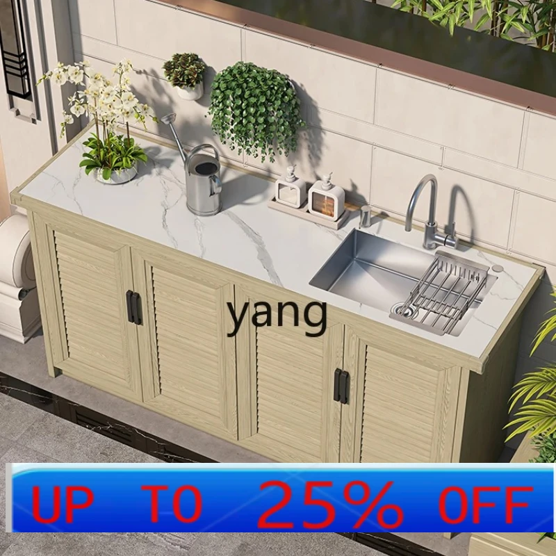 

LMM полностью алюминиевый сплав для улицы с каменной пластиной, вставная раковина, шкаф для хранения и хранения, раковина для защиты от солнца во дворе