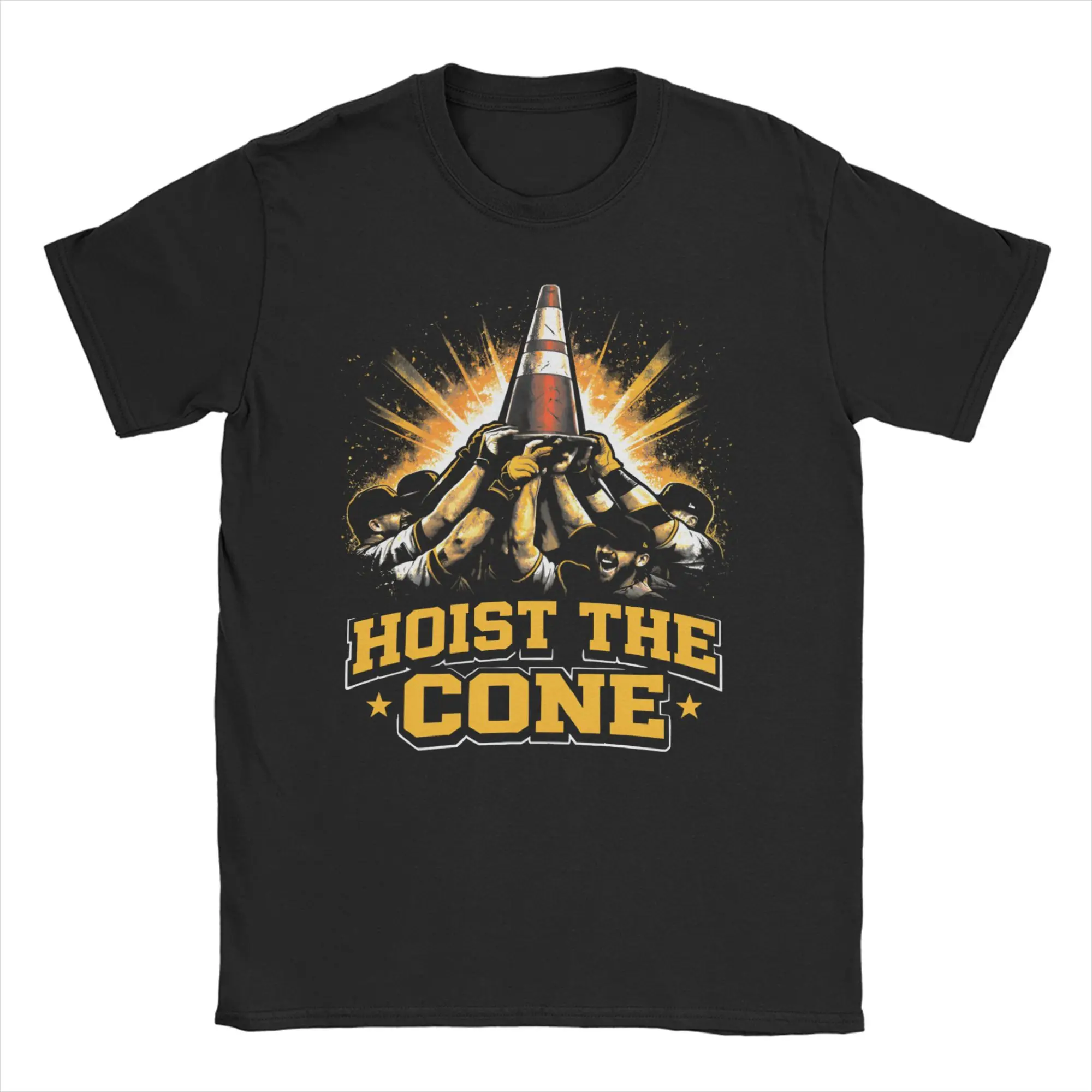 Camiseta Hoist The Cone Baseball para homens e mulheres, camisetas engraçadas de manga curta com gola redonda, camisetas de algodão plus size