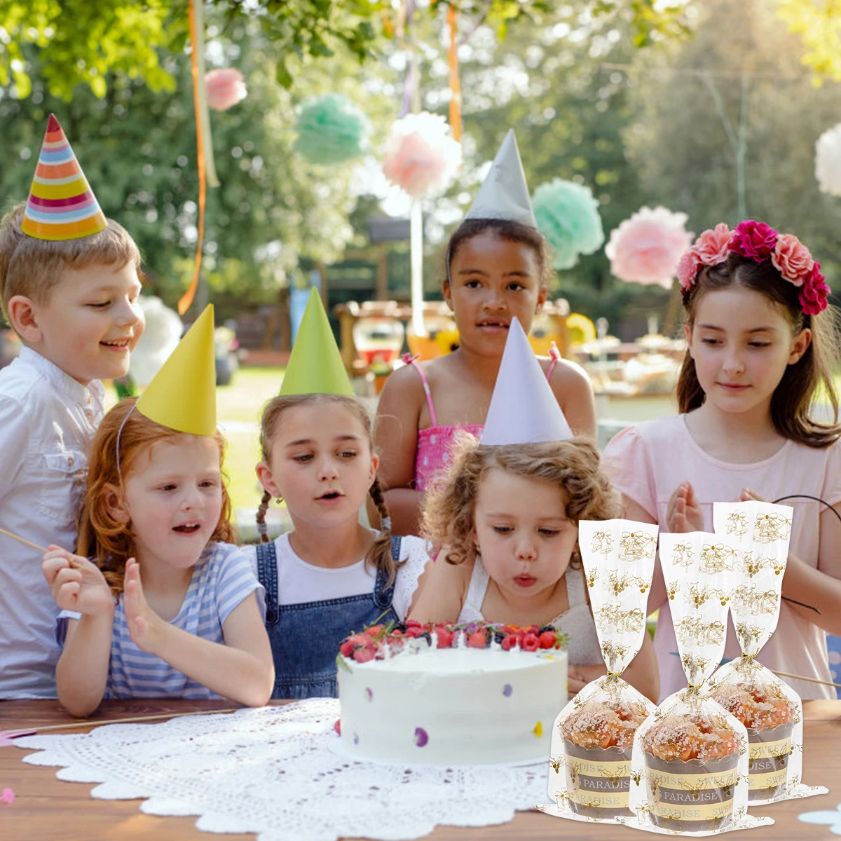 

150Pcs Christmas Candy Bag Pouches Durable Plastic Storage for Sweets and Jewelry Accessories Candy Bag Gift Pouch