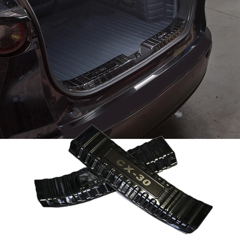 For Mazda CX-30 2020 2021 2022 Car Accessories Rear Bumper Door Sill Protection Guard Panel Cover Trim