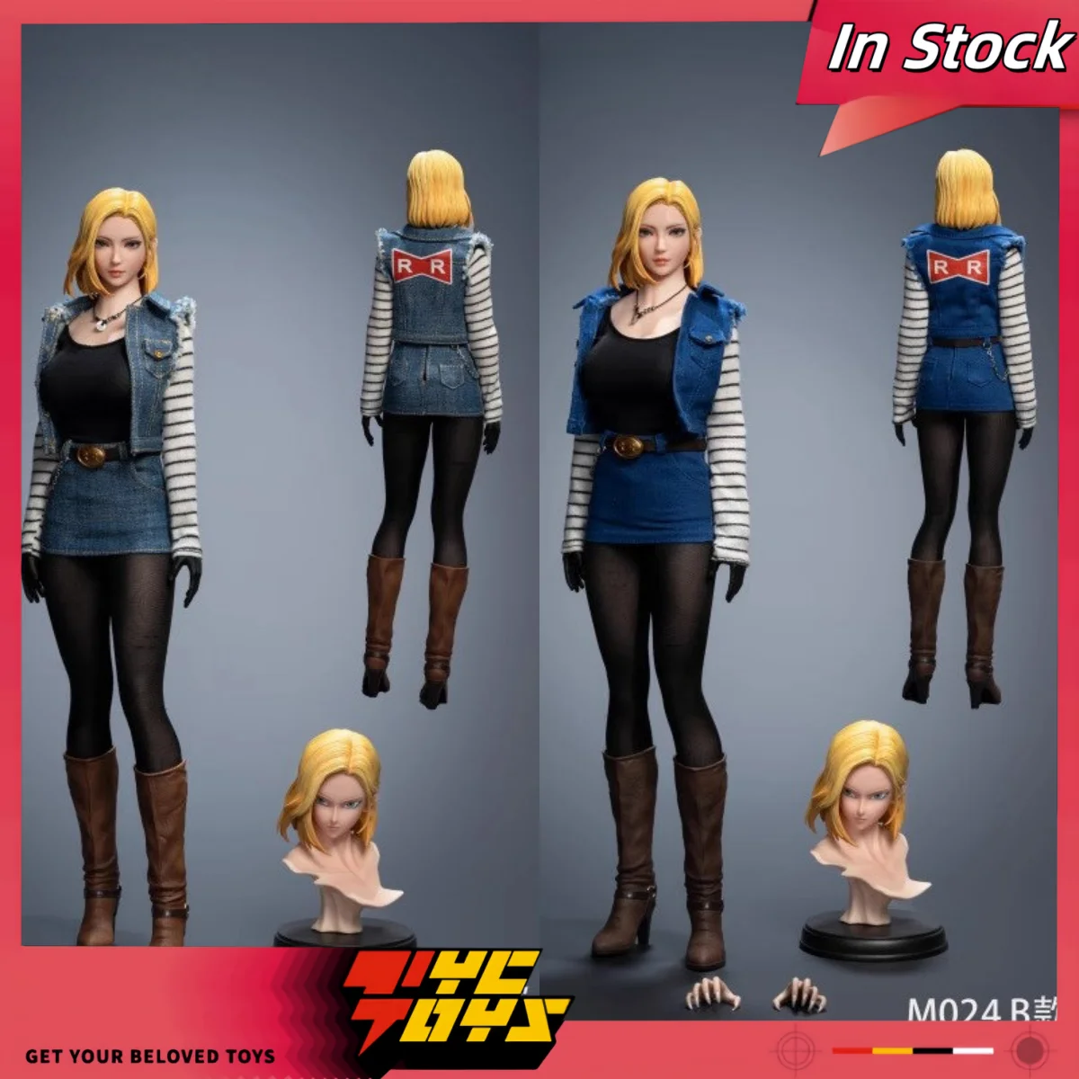

TYCTOYS In Stock Iminitoys M024 1/6 Android No.18 Girl Double Headsculpts Costume Set Model Fit 12''TBL S22A Soldier Toy