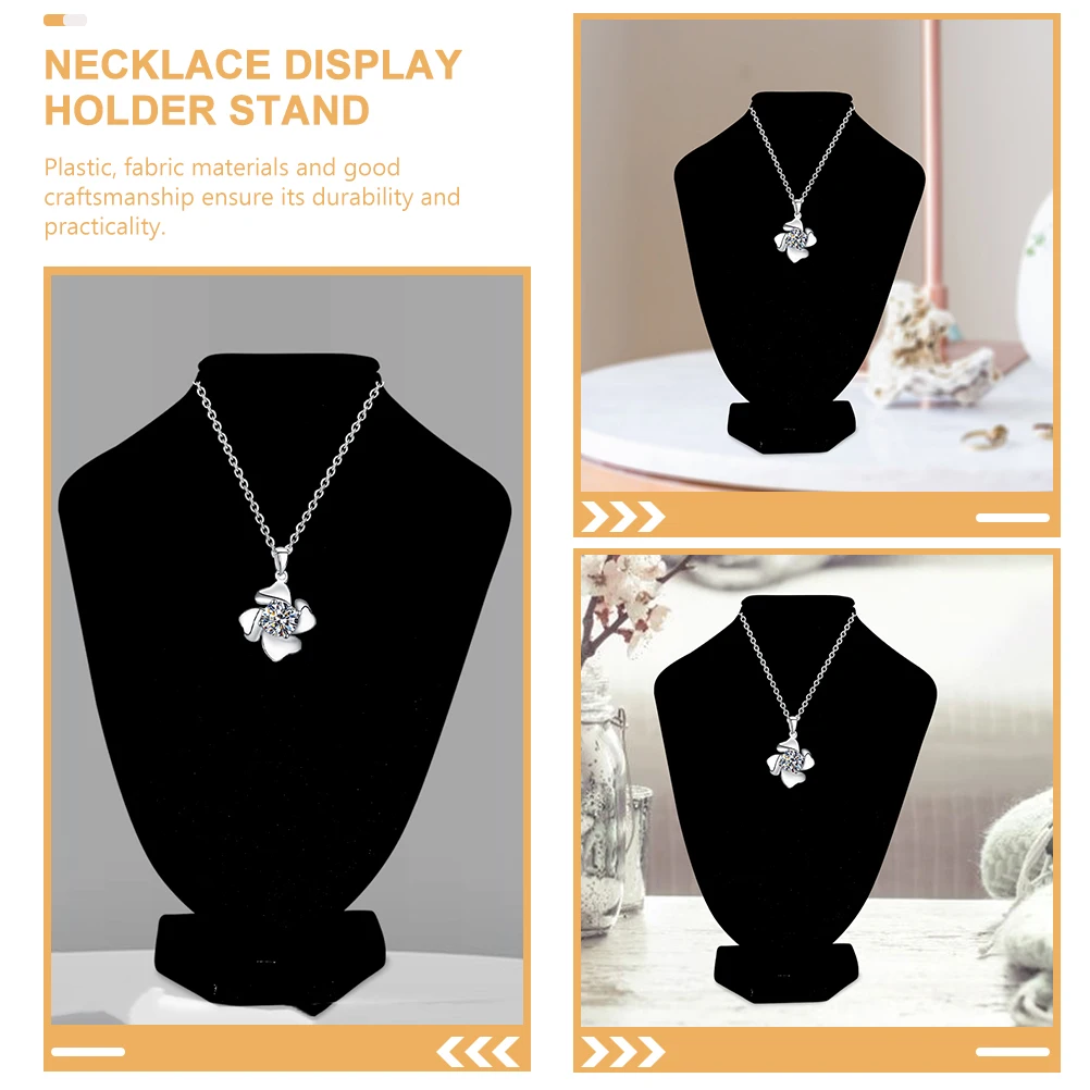 

Practical Necklace Holder Stand Jewelry Display Organizer Black Velvet V Shaped 20Cm Photography Prop