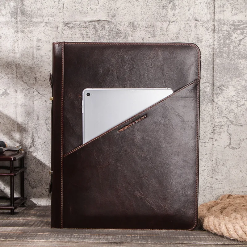 La borsa per computer Apple multifunzionale in pelle Crazy Horse versione coreana può contenere una valigetta protettiva per iPad A4 Paper da 12,9 pollici