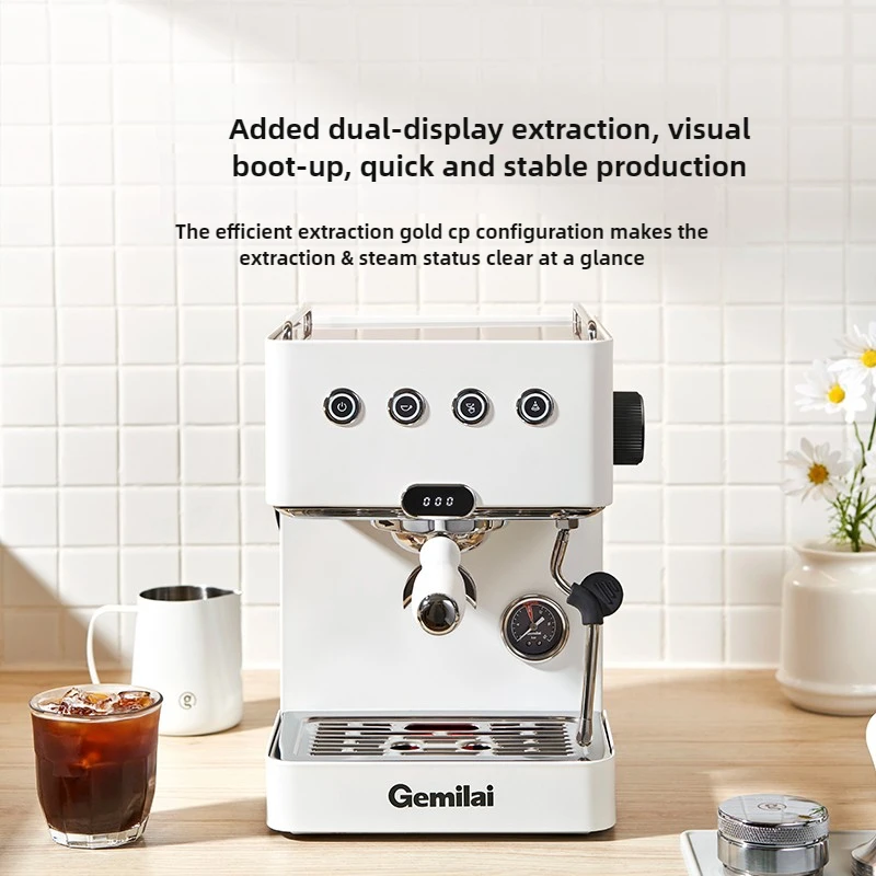 Gemilai 3005L Italian Coffee Machine Semi-automatic Household Small 58Pro Extractor Milk Foam Machine NTC Temperature Control